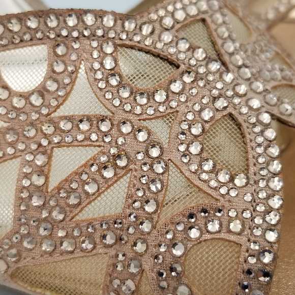 Badgley Mischka Hart Crystal Embellished Evening Shoes, Rose Gold, Women's 9.5 - Picture 4 of 16